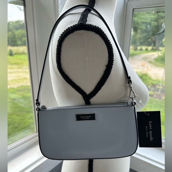 NWT Kate Spade New York - Sam Icon Leather Mini Pochette Watercolour Blue - Picture 11 of 13